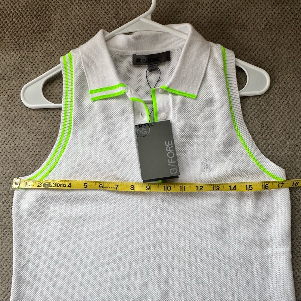 New G/FORE Pique Polo Women’s COTTON SLEEVELESS Golf DRESS Small White Snow $226 - Picture 14 of 16